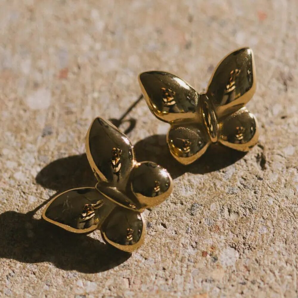 bohme Gold April Butterfly Earrings/NWT